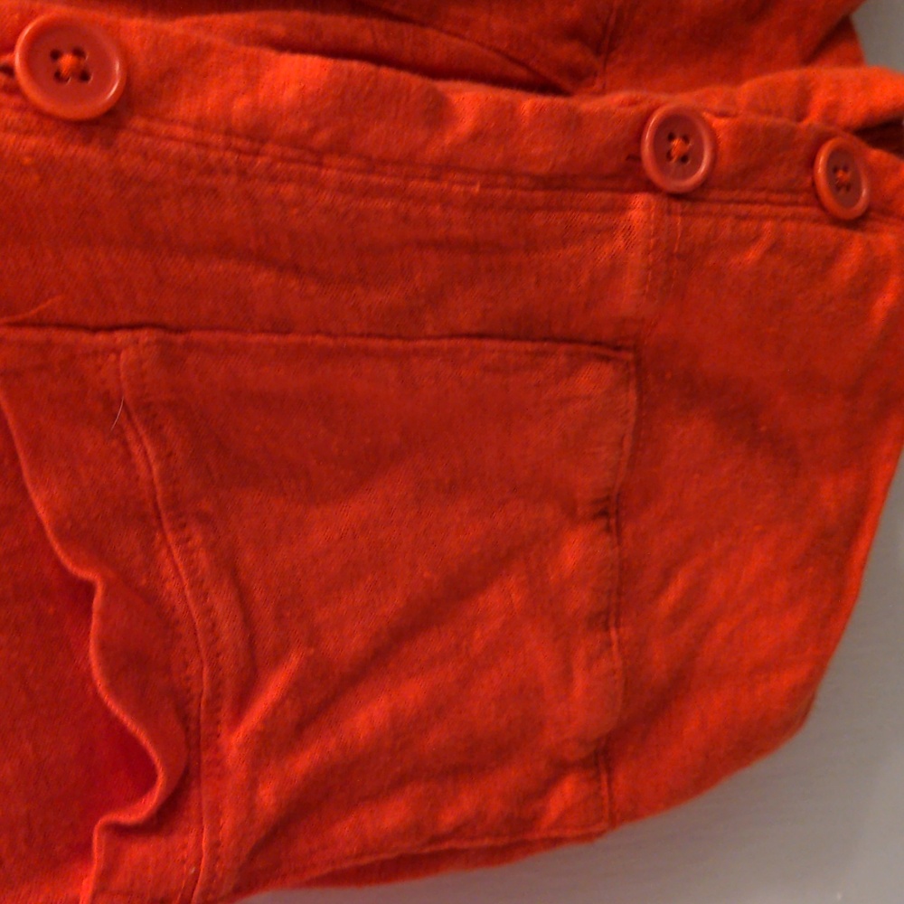 New J Crew 100 Thin Linen Women's Red Orange Cardigan Sweater, XXS, Runs Larger - Picture 4 of 6